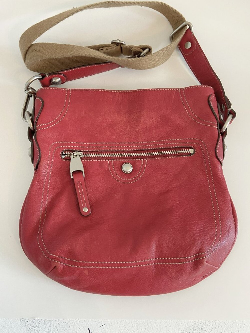 B. Makowski Red Leather Bag